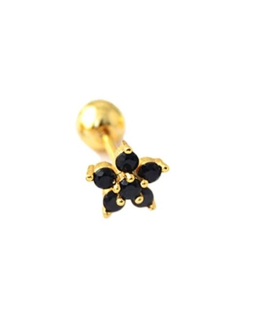 Ear Piercing Flower -Zirconia Earring for Cartilage, Steel Titanium