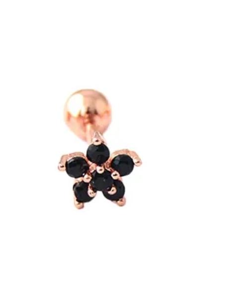 Ear Piercing Flower -Zirconia Earring for Cartilage, Steel Titanium