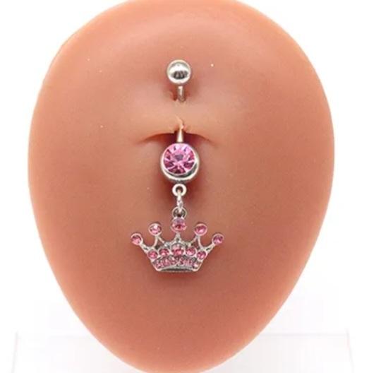 Belly Bar in the Shape of a Stainless-Steel Crown