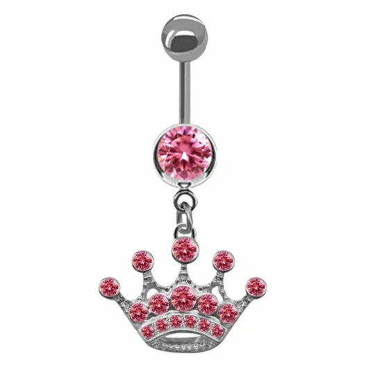 Belly Bar in the Shape of a Stainless-Steel Crown