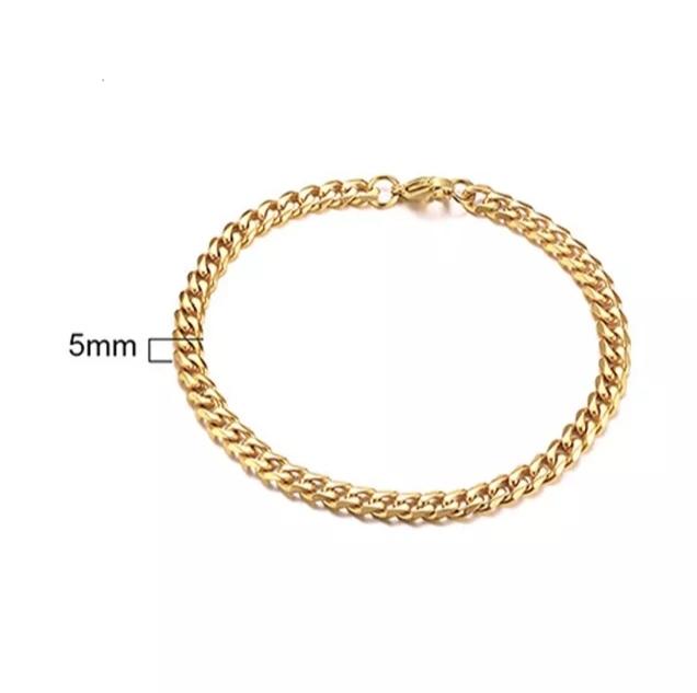 Bracelet Stainless Steel Men and Women Cuban Chain Style