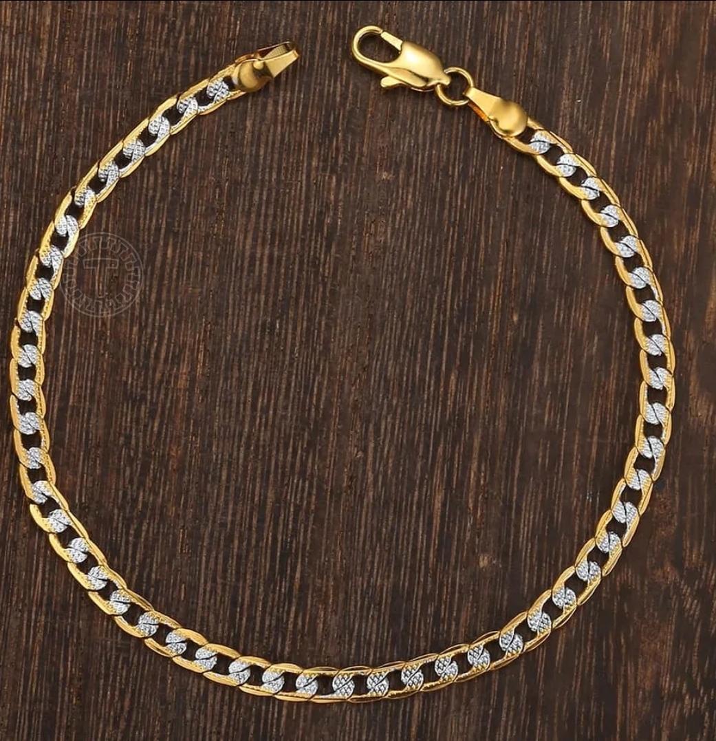 Two-tone Stainless Steel Cuban Link Bracelet for Men and Women