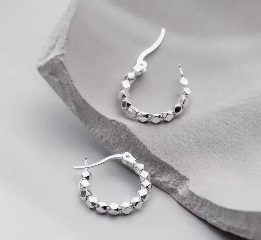 Hoop Earring 925 Silver Plated. Approx. Size 2CM Gift for Her