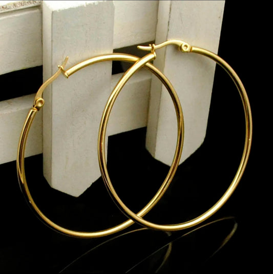 Stainless Steel Hoops Gold classic design