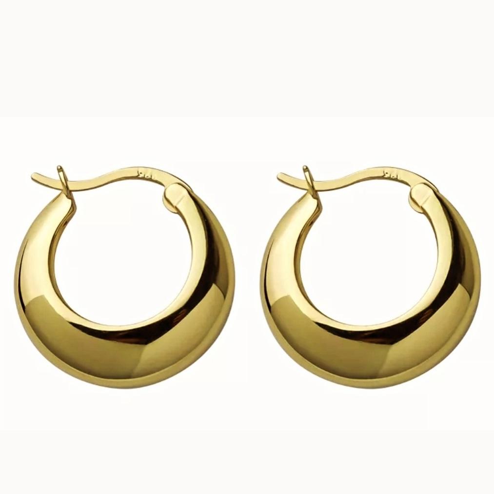 Hoop Earring Gold Geometric. Thick Hoop