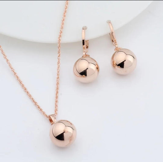 Rose Gold Set round golden beads