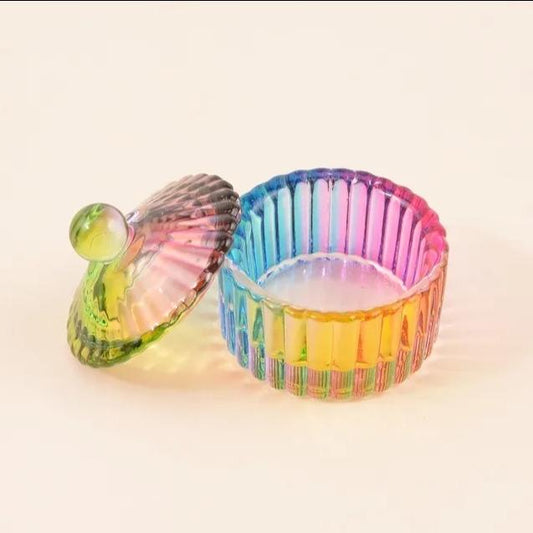 Multicolored Glass Cup, Tools for Acrylic Nails Powder and Liquid